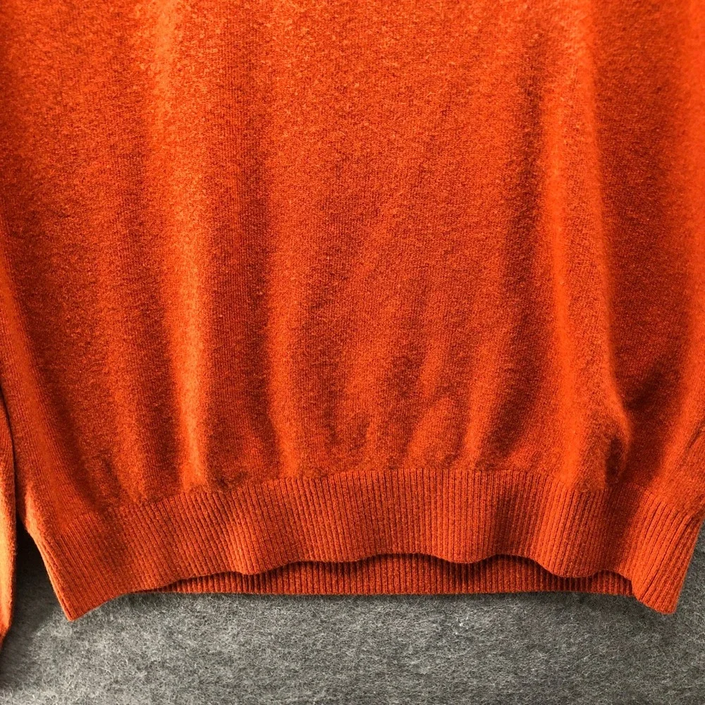 Banana Republic Merino Wool Blend Sweater Mens M Orange Crewneck Fall Raglan